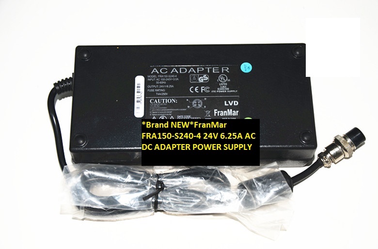 *Brand NEW*FranMar FRA150-S240-4 24V 6.25A AC DC ADAPTER POWER SUPPLY